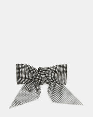 RHINESTONE MESH HAIR BOW BLACK/SILVER