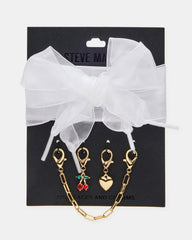 SHOE LACES AND CHARMS WHITE